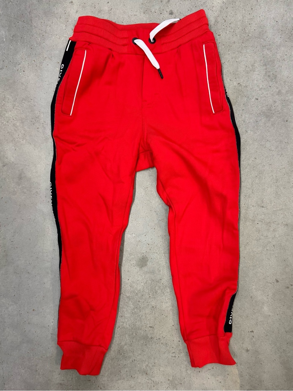 Givenchy Kids Red Logo Track Pants Size 6 Slim Fit